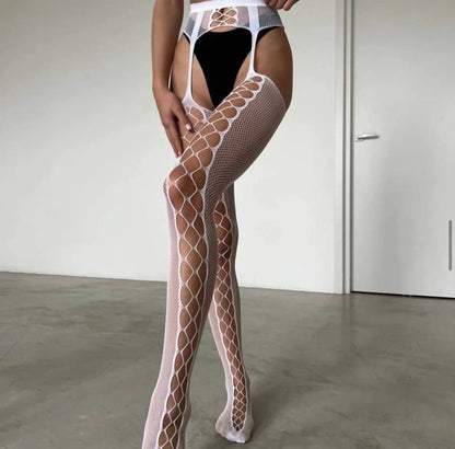 Detaljna Mrežasta Bodystocking Čarapa