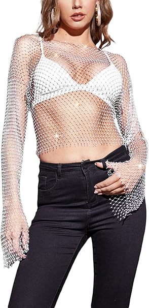 MESH TOPS LONG SLEEVE