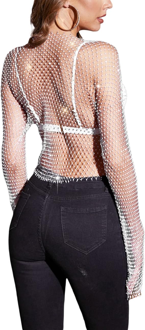 MESH TOPS LONG SLEEVE