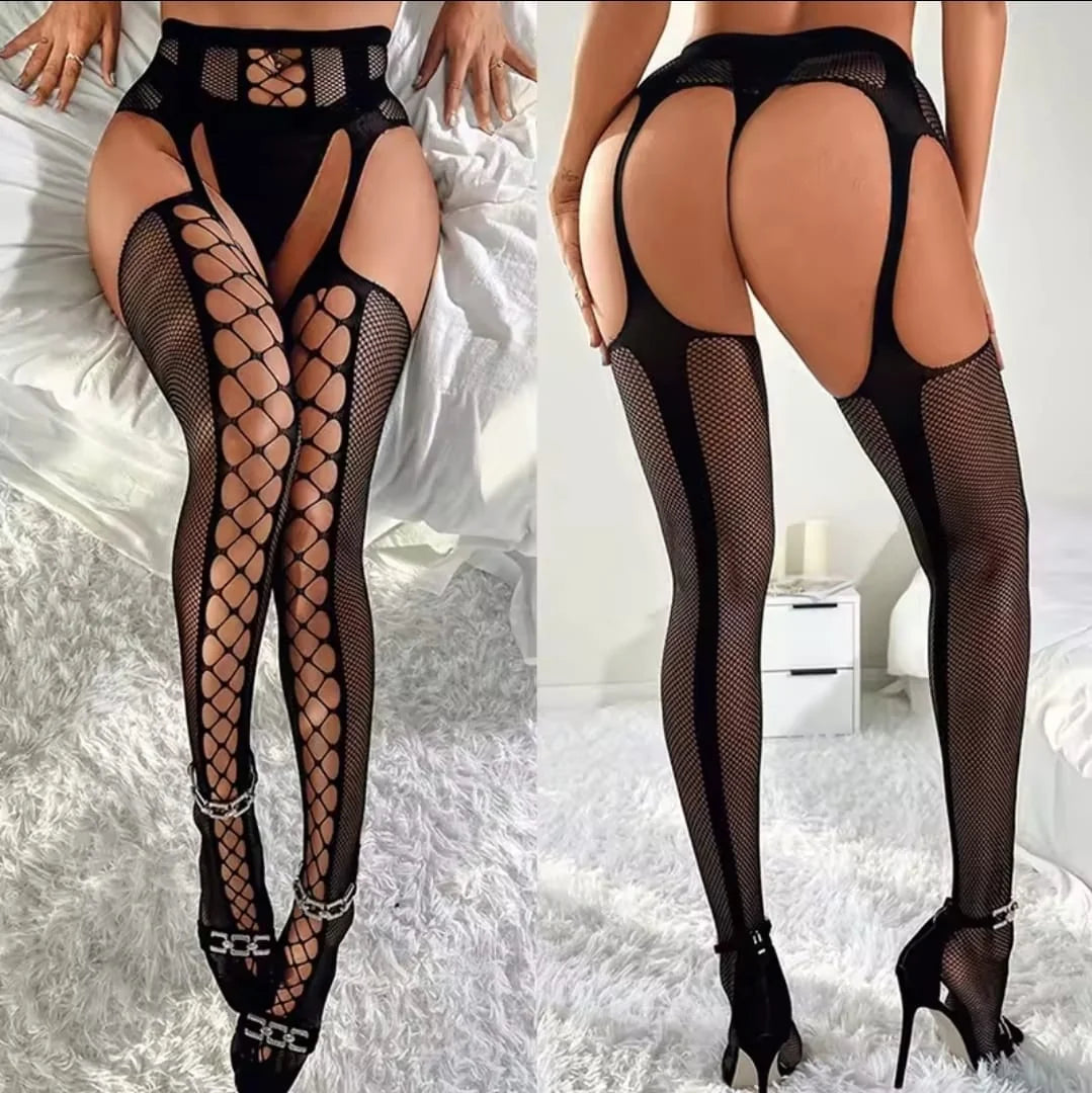 Detaljna Mrežasta Bodystocking Čarapa