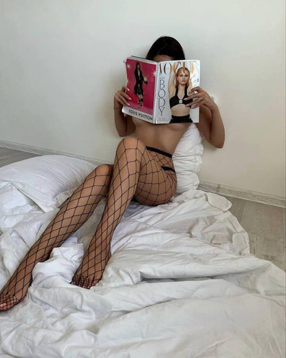 Premium crne mrežaste hulahopke