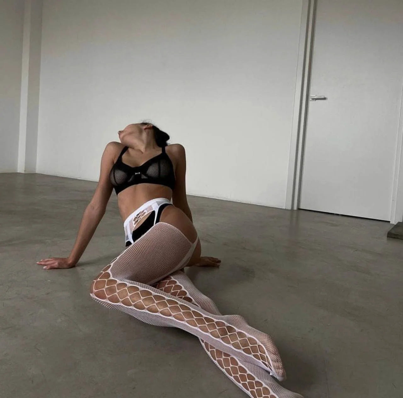 Detaljna Mrežasta Bodystocking Čarapa