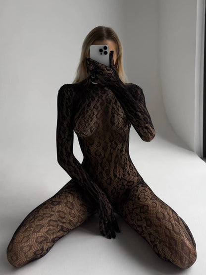 Wild Leopard Bodystocking