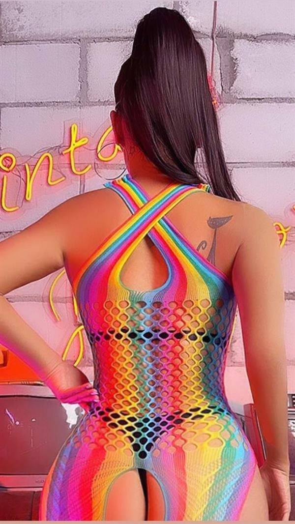 Rainbow Mesh Bodystocking