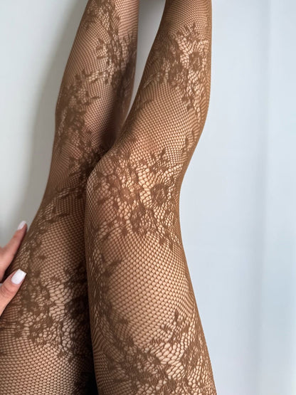 Brown Lace Tights