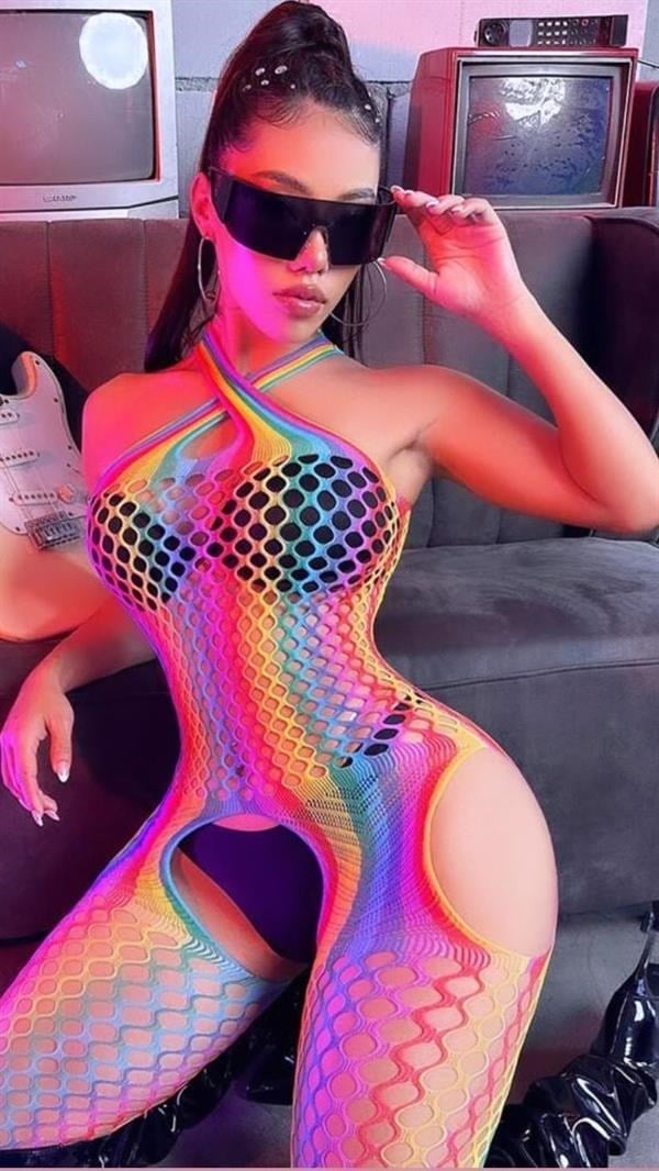Rainbow Mesh Bodystocking