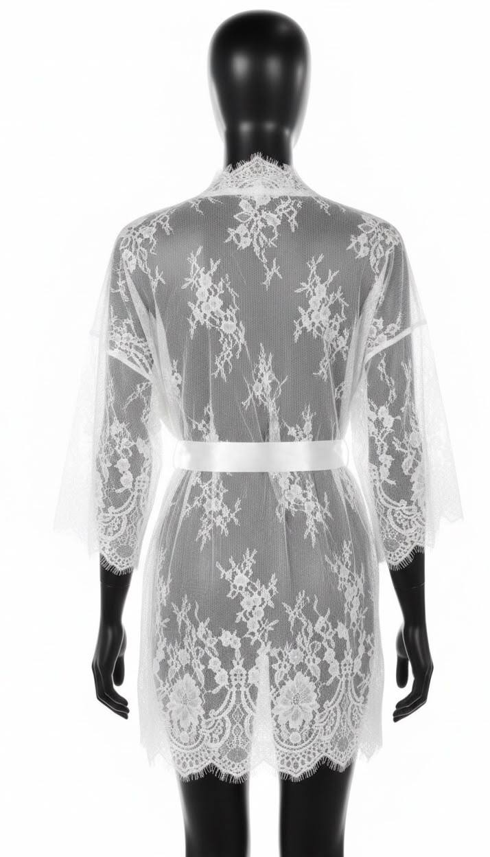 Čipkasti Kimono/Ogrtač – Bijeli