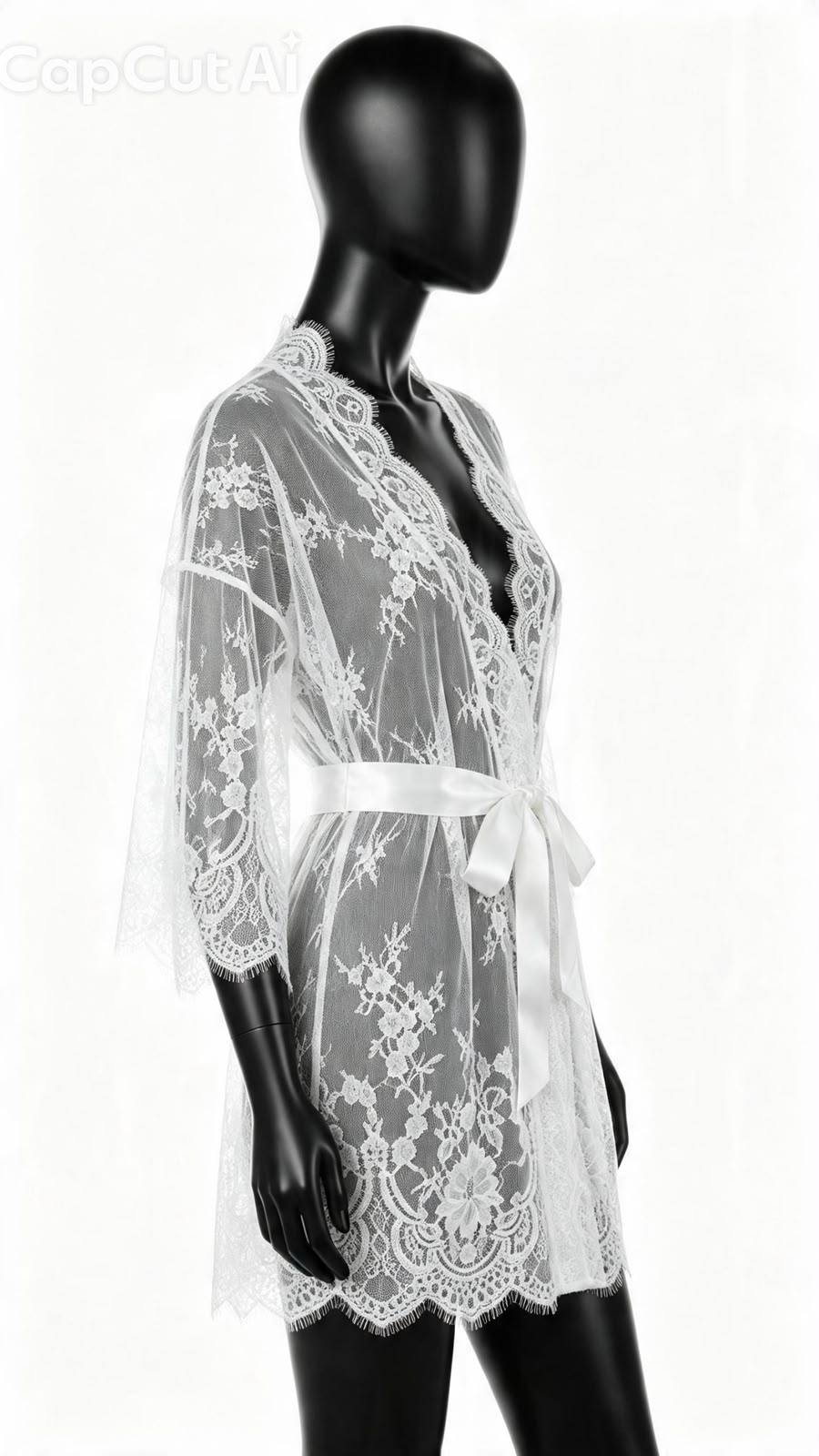 Čipkasti Kimono/Ogrtač – Bijeli