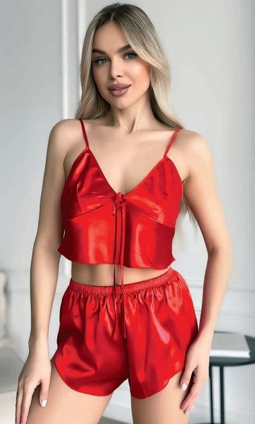 Mini Fantazija Saten Šorc Set